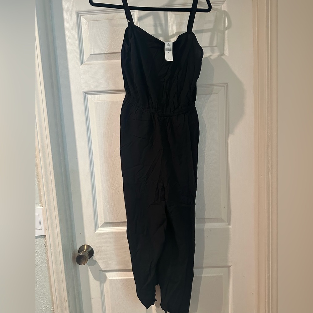 GAP Black Strap Jumpsuit with Elastic Waist